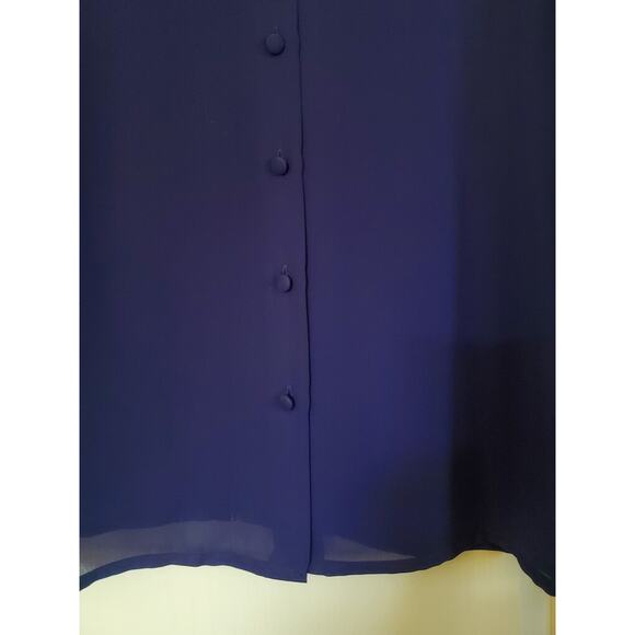 Vintage 70s Wilroy Purple Gold Embroidered Sheer Silky Statement Blouse, Size 6 - Picture 12 of 14